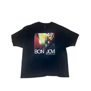 Bon Jovi‎ Tour Tshirt 3XL Black 2013 Graphic Concert Festival Grunge Skater